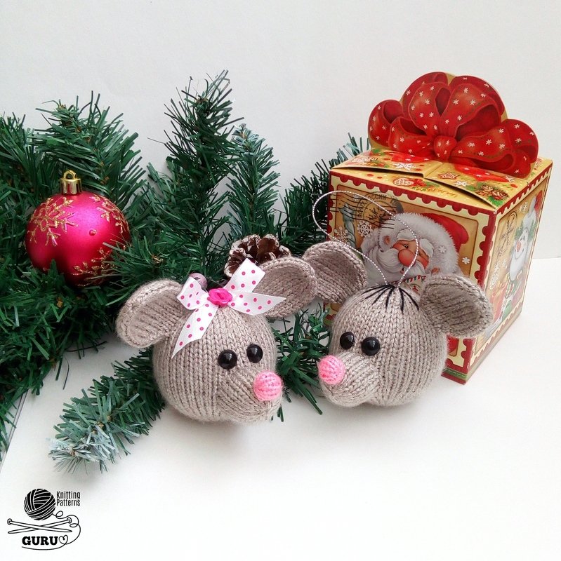 K026 Christmas tree baubles or decoration Rat or Mouse - Amigurumi - Image 14