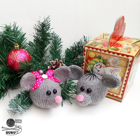 K026 Christmas tree baubles or decoration Rat or Mouse - Amigurumi