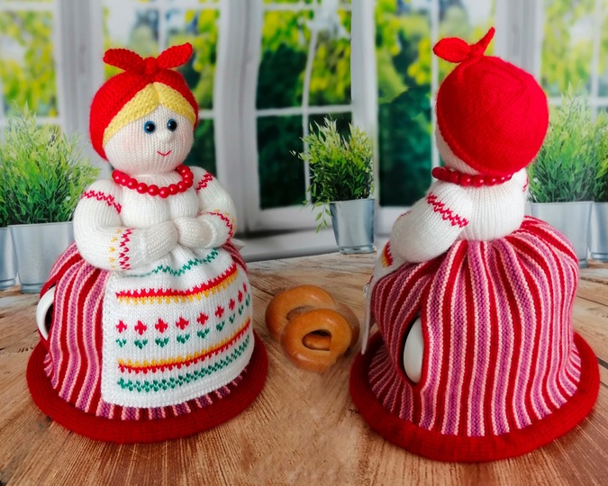K024 Small Teapot warmer Duniasha (Doll Woman Lady) Amigurumi