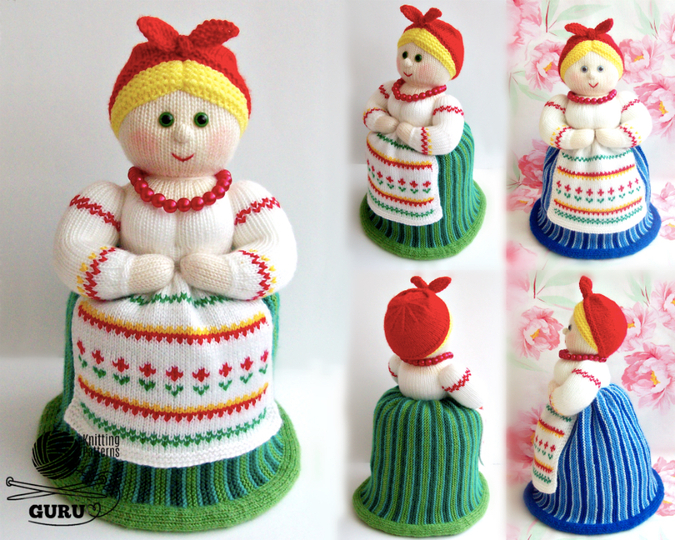 K024 Small Teapot warmer Duniasha (Doll Woman Lady) Amigurumi