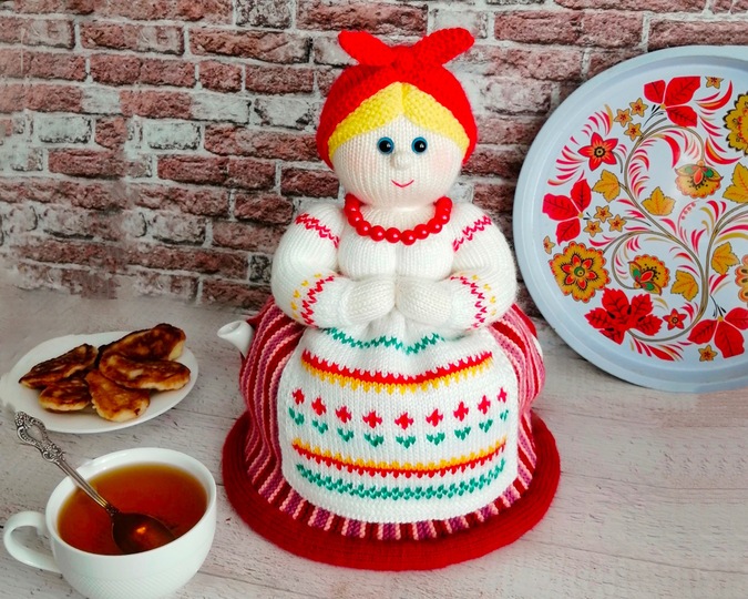 K024 Small Teapot warmer Duniasha (Doll Woman Lady) Amigurumi