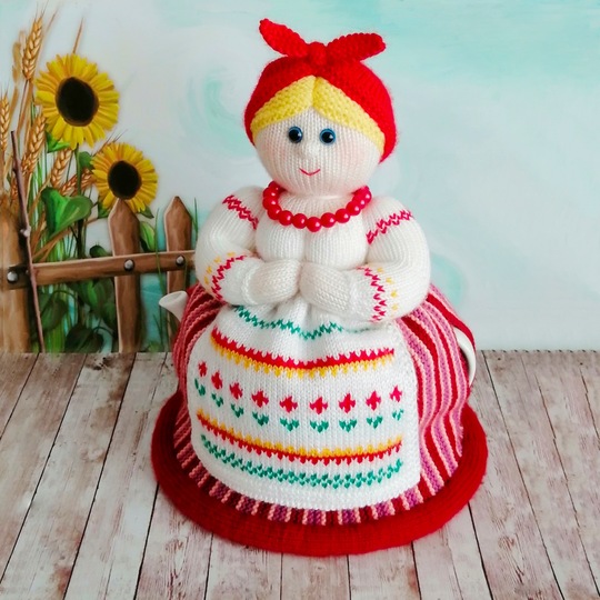 K024 Small Teapot warmer Duniasha (Doll Woman Lady) Amigurumi