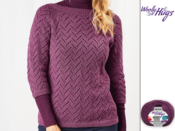 RAGLANPULLI AJOURSTREIFEN