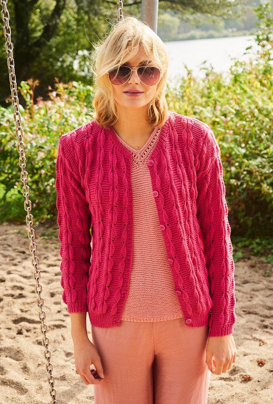 Twinset aus Jacke in Zyklam und Top in Lachs - Bild 5