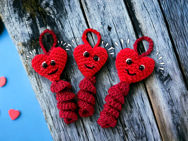 Herzwürmchen Glücksbringer - Häkelanleitung