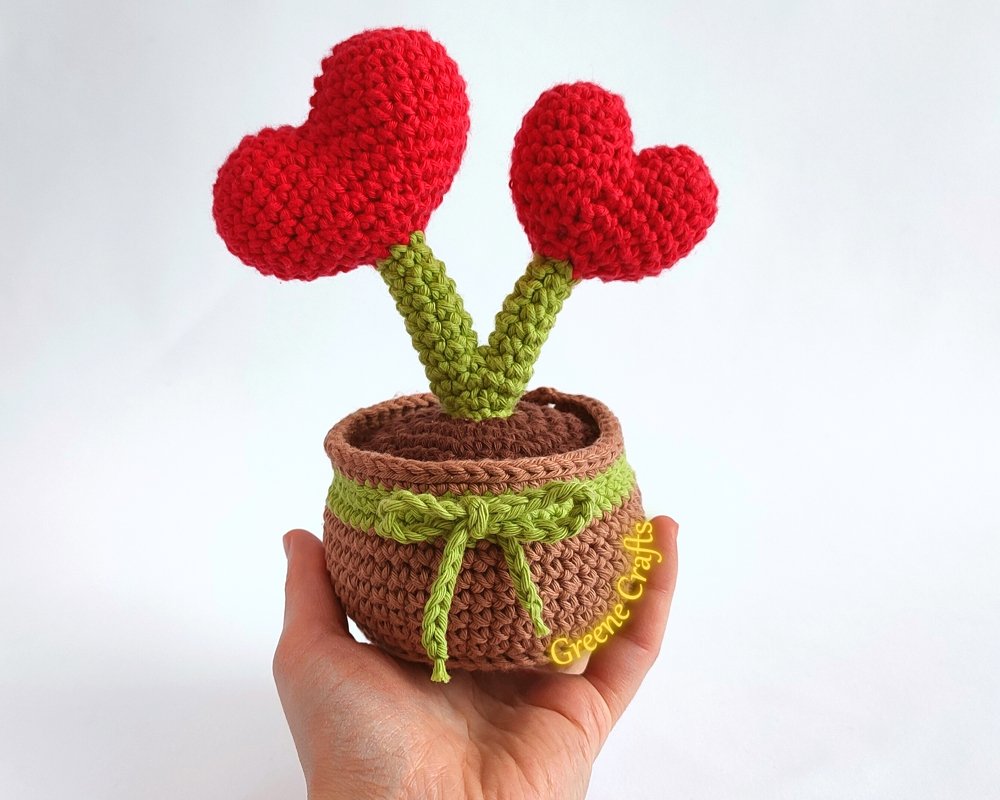 Heart Plant Crochet Pattern - No-Sew Valentine's Day Crochet Pattern - Image 7