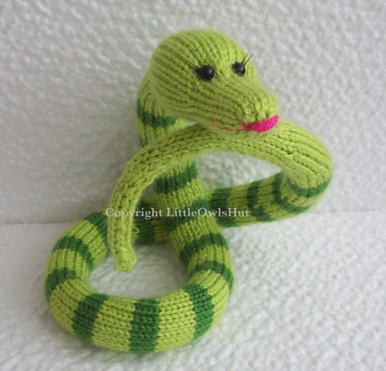 K014 Knitting Pattern - Snake Beauty Boa Cobra Serpent Amigurumi