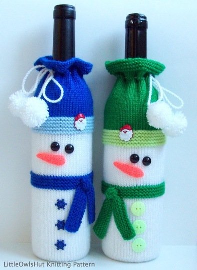 K013 Snowman bottle covers sleeve for wine and champagne