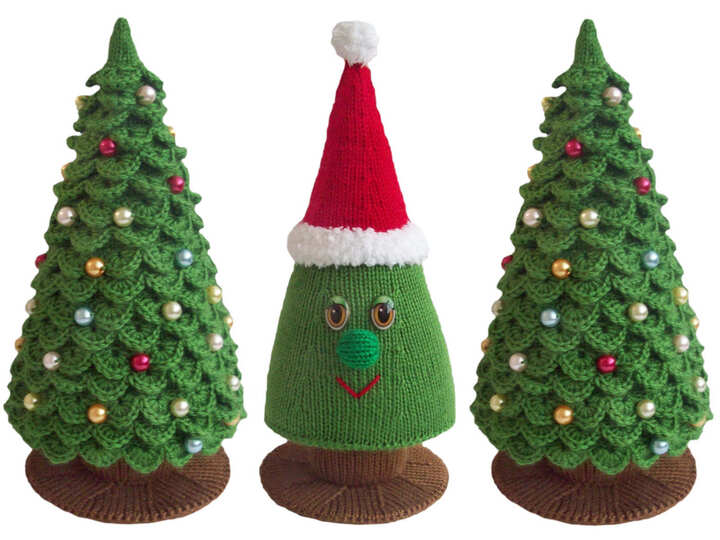 K011 Knitting (branches are Crochet) Pattern Christmas Tree New Year Decor