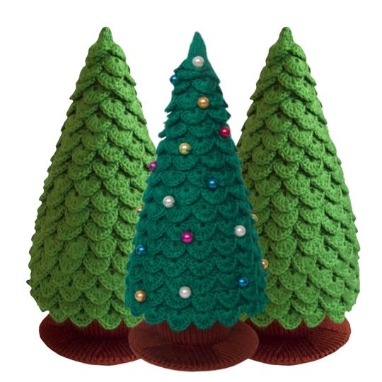K011 Knitting (branches are Crochet) Pattern Christmas Tree New Year Decor