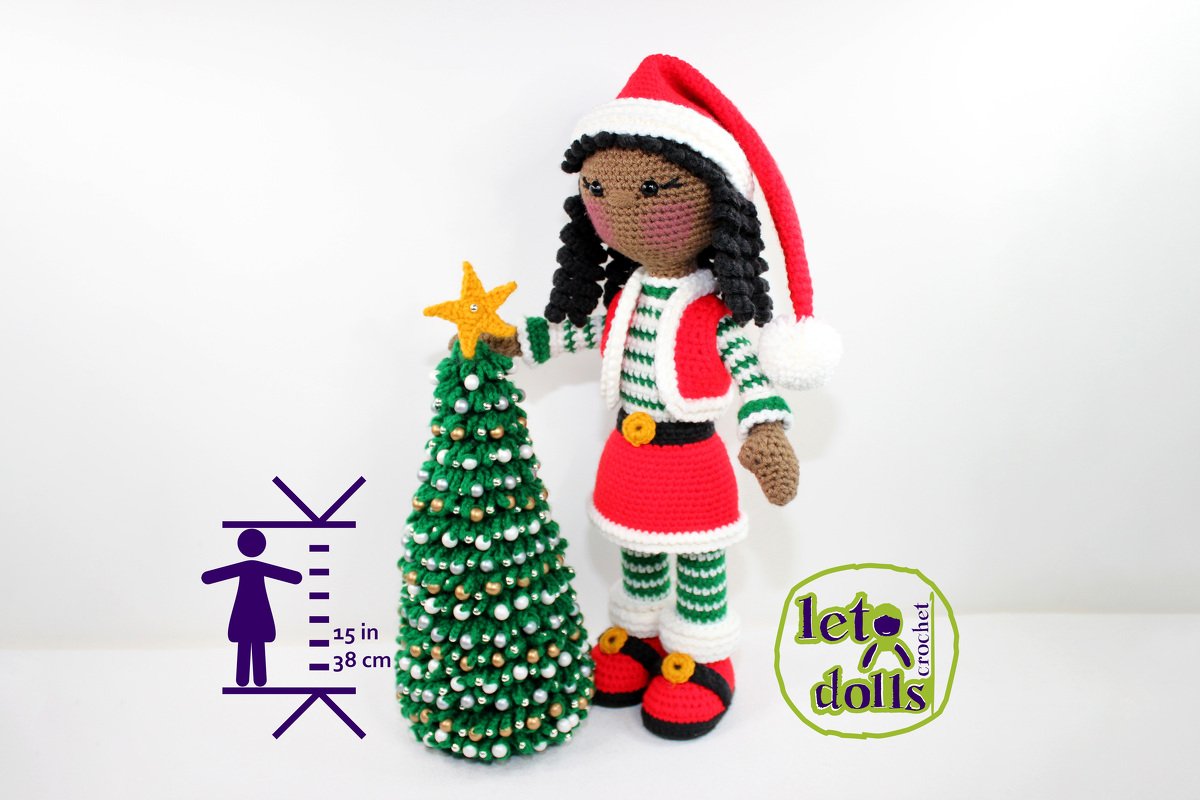 Holly, Small Crochet Doll Pattern, Amigurumi, 15"/ 38 cm Tall