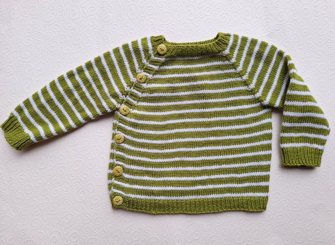 Strickanleitung Streifenschlüttli Gr. 68-80