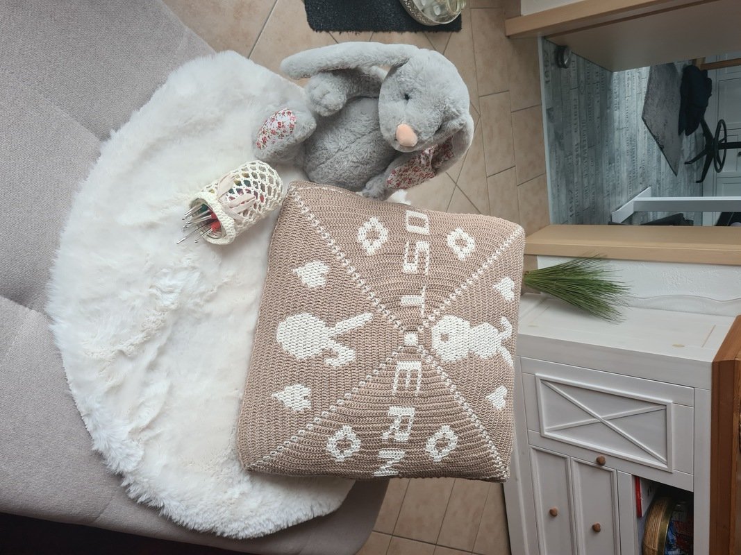 Häkelanleitung Kissenhülle Ostern 50x50 Overlay-Mosaik-Technik+Tutorial - Bild 4