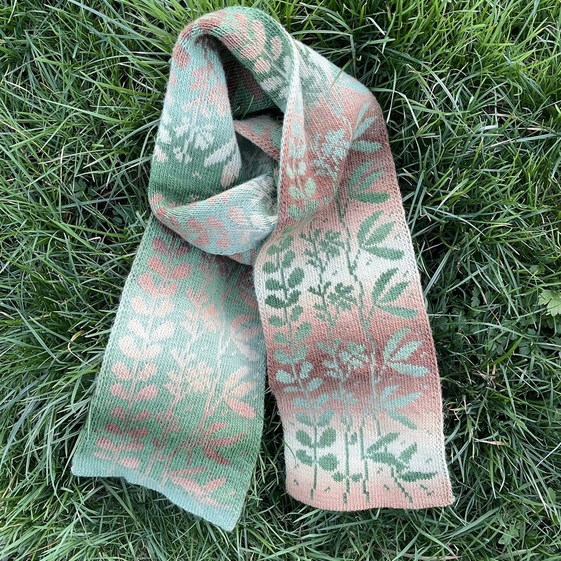 Schal Blätterranken mit Double-Face gestrickt - Bild 6