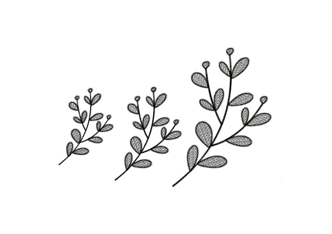 Stickdatei Spitzenblume, Spitzenimitation in drei Größen