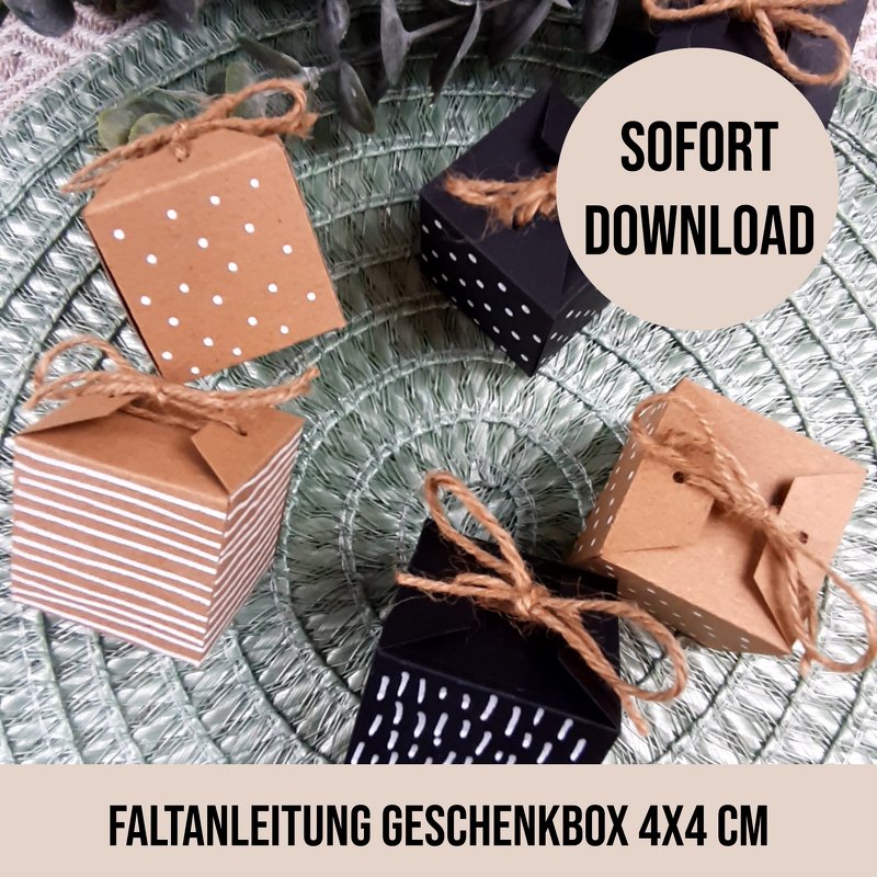Faltvorlage Geschenkbox Schachtel falten Faltanleitung Schachtel