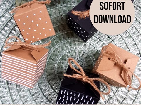 Faltvorlage Geschenkbox Schachtel falten Faltanleitung Schachtel