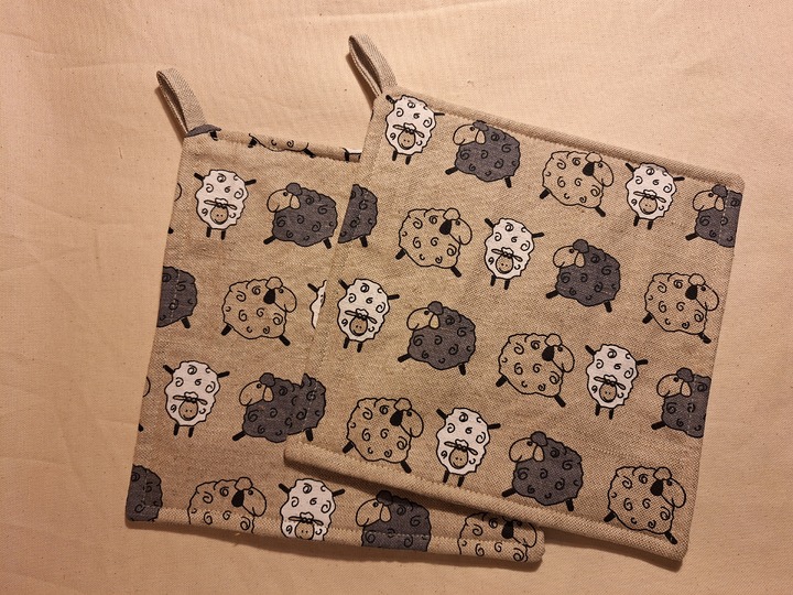 Genähte Topflappen ohne Schrägband