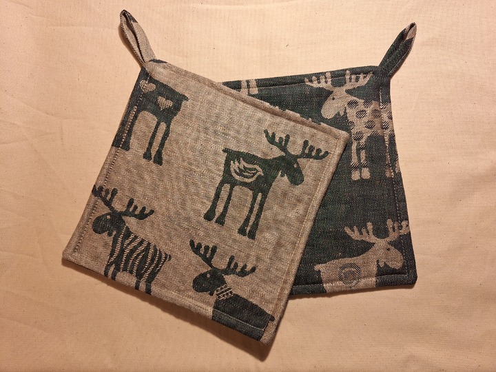 Genähte Topflappen ohne Schrägband