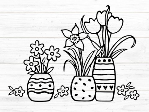 Blumen Vasen Plotterdatei SVG DXF FCM