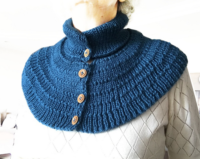 Capelet Knit Pattern, Turtleneck Collar, Neck Warmers, Ribbed Collar