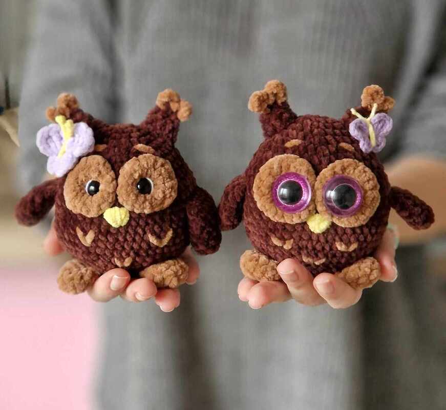 Crochet low sew plush amigurumi owl