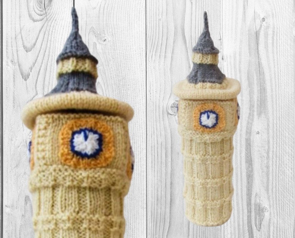 TeaCosyFolk's Big Ben Wine Bottle Cover Knitting Pattern
