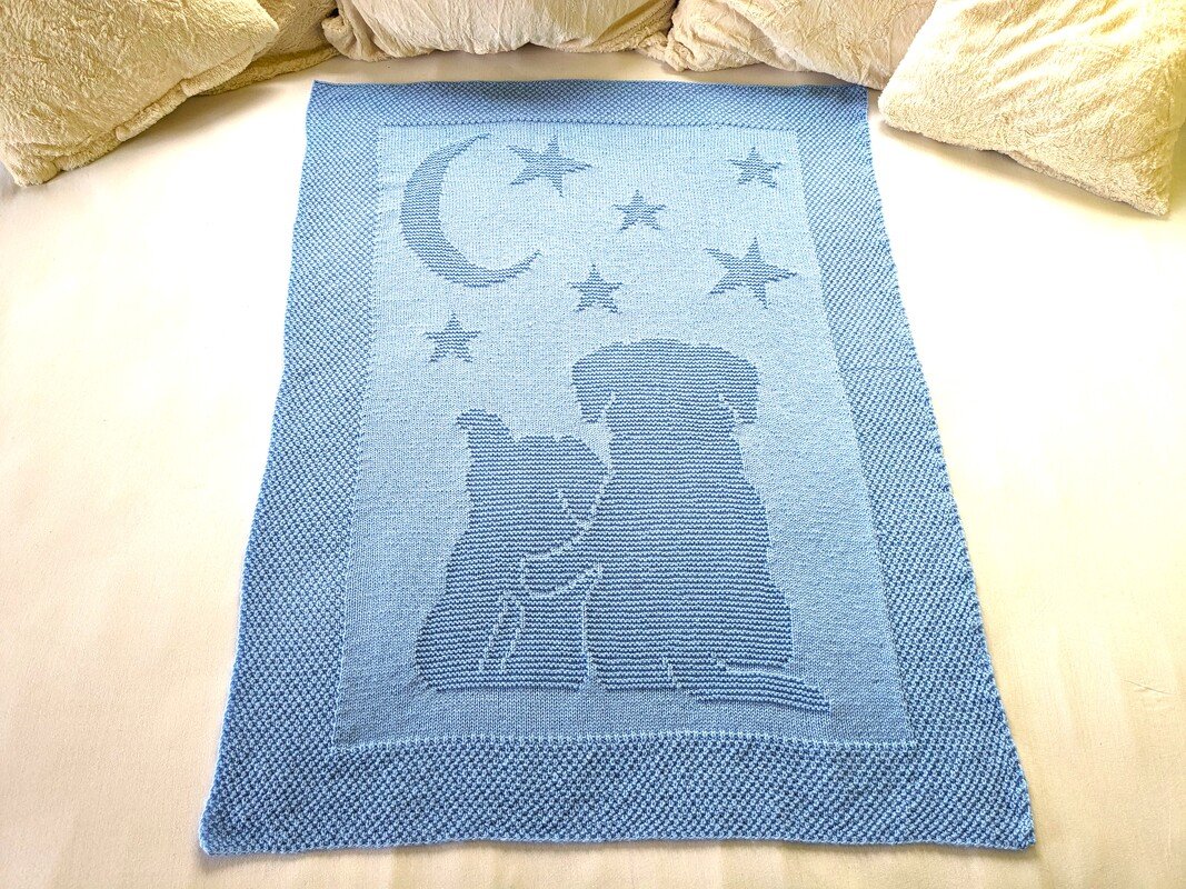 Knitting pattern baby / children's blanket "Dream Night II" - easy