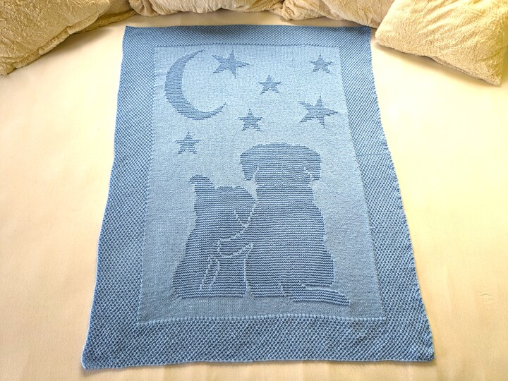 Strickanleitung Babydecke / Kinderdecke "Traumnacht II" - einfach