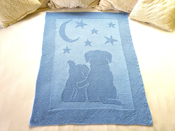 Strickanleitung Babydecke / Kinderdecke "Traumnacht II" - einfach