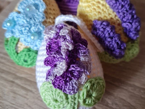 Osterei- Blumen Deko häkeln