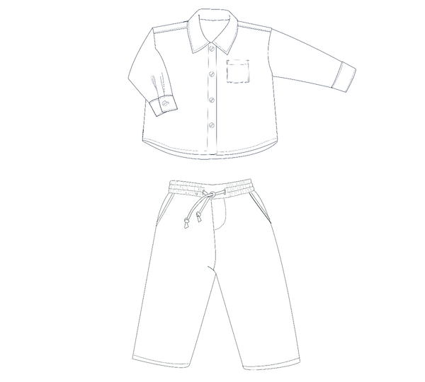 Boys Shirt & Pants Sewing Pattern TOM NOAH – Outfit Set 6M–7Y