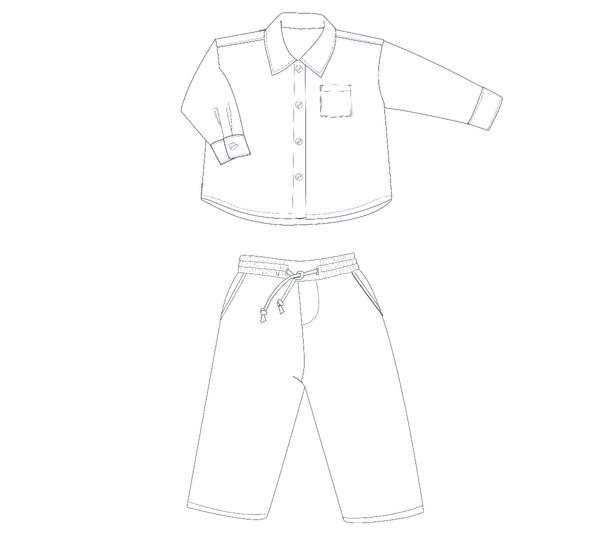 Schnittmuster Outfit-Set TOM & NOAH – Hemd & Hose PDF-Gr. 68–122