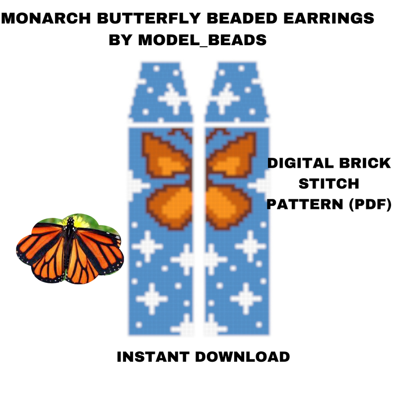 Monarch Butterfly Fringe Earring Pattern
