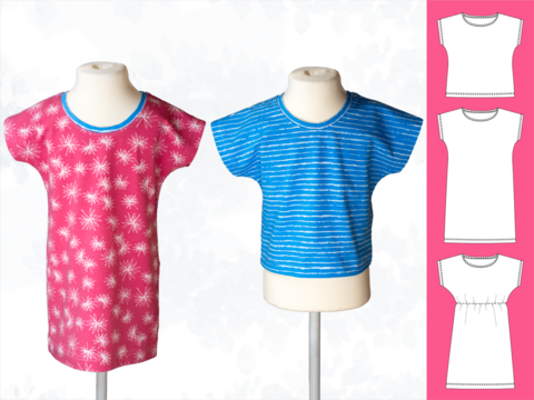 Lilly Kids – Weites Kinderkleid & Shirt aus Jersey (Gr. 92-164) A4+A0