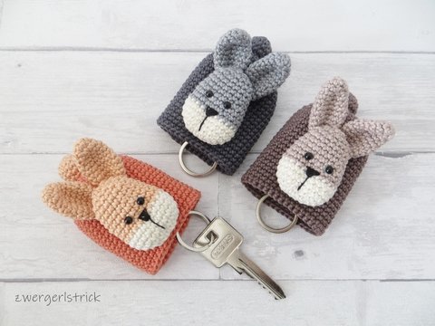 Häkelanleitung für Schlüsselhülle 'Hase'
