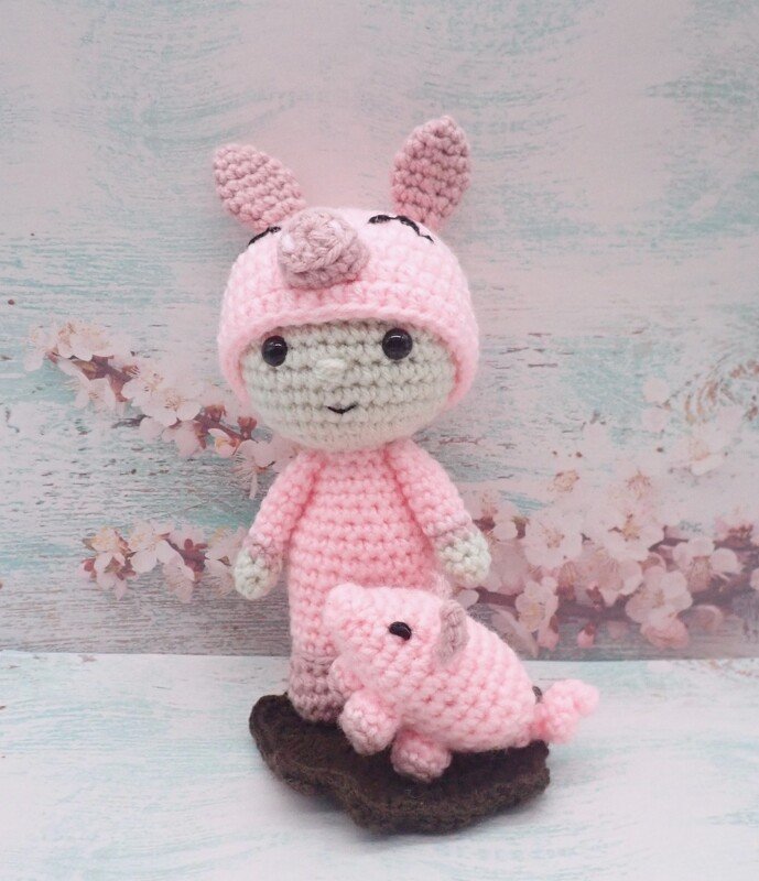 Felton in Pig Costume &amp; Lil Penny Crochet Amigurumi Pattern- English