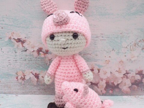 Felton in Pig Costume & Lil Penny Crochet Amigurumi Pattern- English