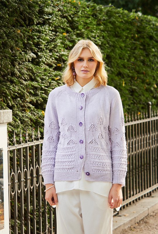 Raglanjacke mit verschiedenen Mustern in Flieder - Bild 3