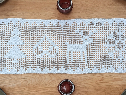 Tischband Tischläufer Advent Häkelanleitung