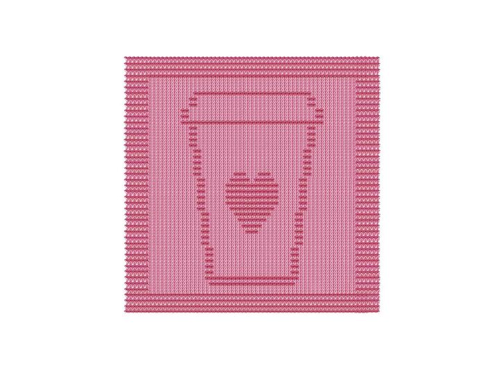 2 Spültücher im Set „ Coffee to go “ 2 Strickanleitungen Kaffeebohne / Herz