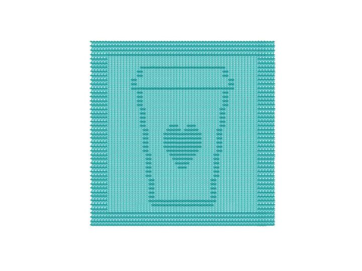 2 Spültücher im Set „ Coffee to go “ 2 Strickanleitungen Kaffeebohne / Herz