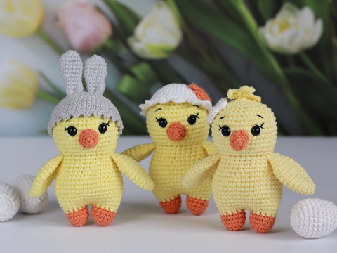 Häkelanleitung Kleines Osterküken - 3 Varianten