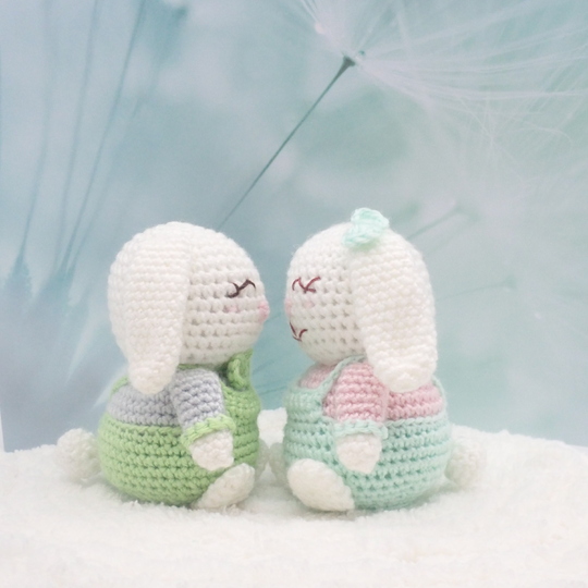 Rosie & Peter Bunny- Crochet Amigurumi Pattern- English