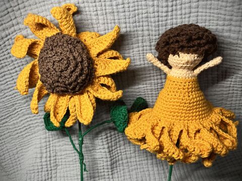 Sonja die Sonnenblume - Blumenkind Wendepuppe #007