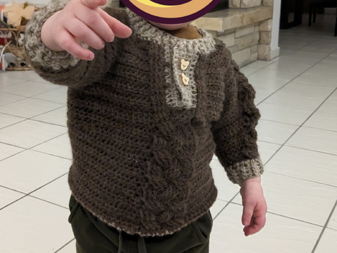Kinderpullover mit Zopfmuster "kleiner Skalde" #009
