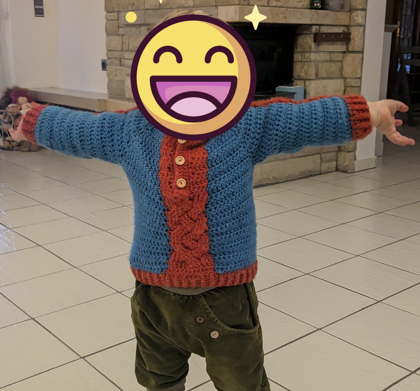 Kinderpullover mit Zopfmuster "kleiner Skalde" #009 - Bild 10