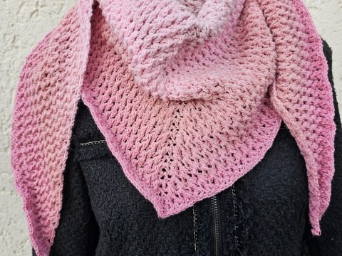 Häkelanleitung Tuch Kordelnetz