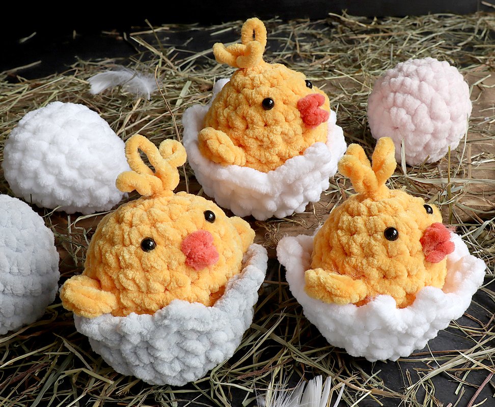 Süße Küken mit Eierschalen und Ei - Häkelanleitung - Bild 6