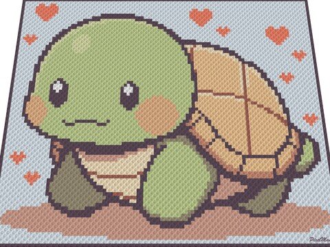 Häkelmuster * SCHILDKRÖTE * Grafik für C2C Decke